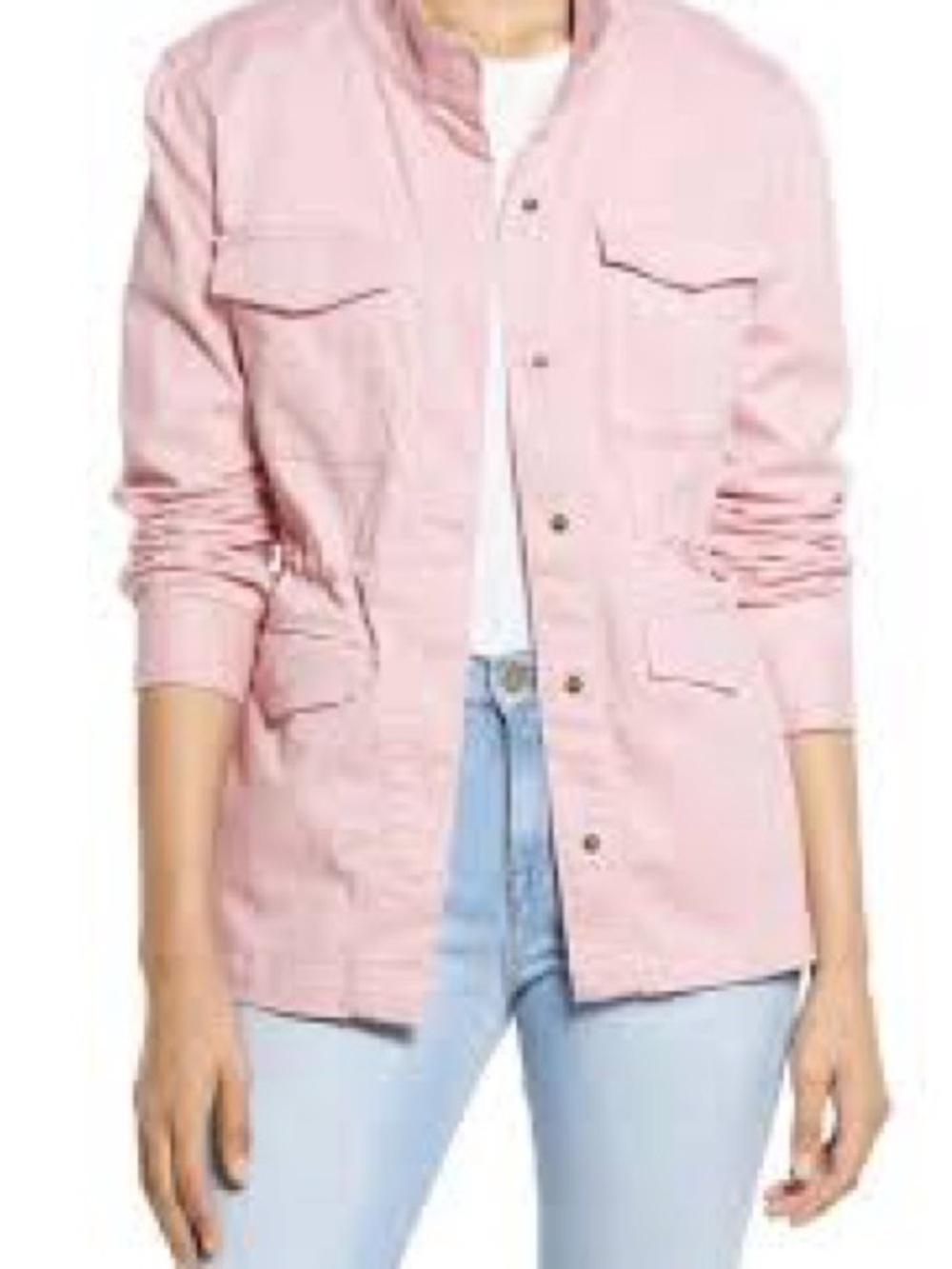 Caslon Women's Light Pink Dusty Rose Utility Jacket Size X-Large